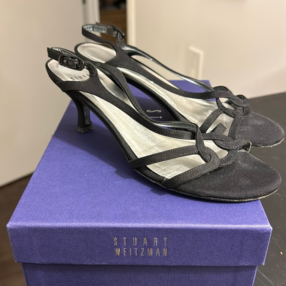 Stuart Weitzman black dressy sandals Reversal 6.5W